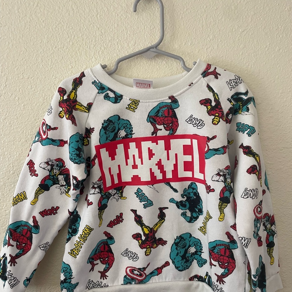 Marvel Kids Comic Print Sweatshirt - White and Red